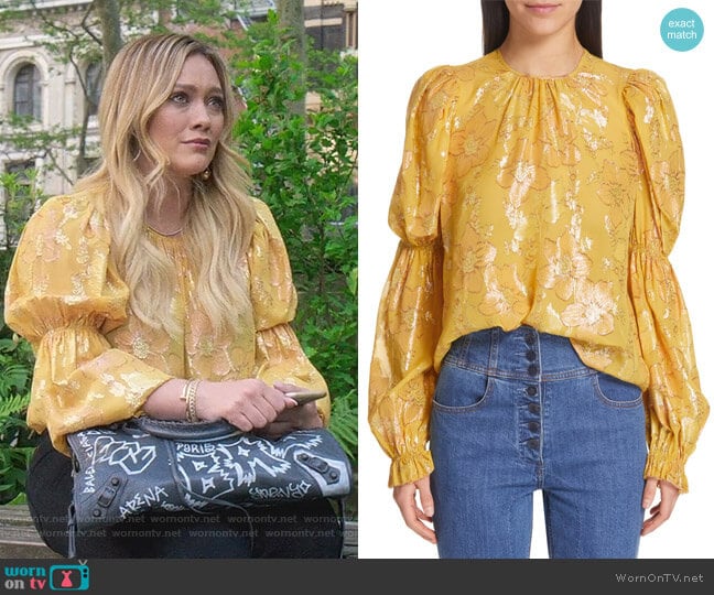 Aster Blouse by Ulla Johnson worn by Kelsey Peters (Hilary Duff) on Younger