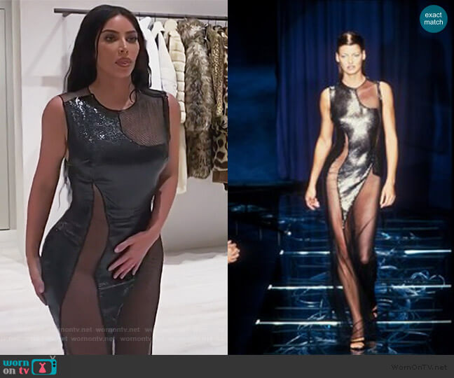 Wornontv Kim S Metallic Mesh Inset Gown On Keeping Up With The Kardashians Kim Kardashian