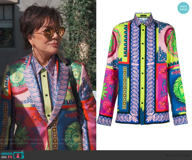 Printed Shirt by Versace worn by Kris Jenner on Keeping Up with the Kardashians