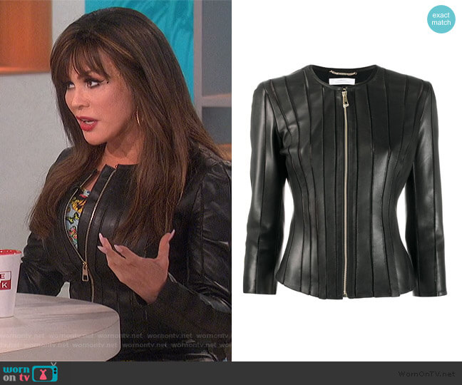 Stitched Panel Jacket by Versace worn by Marie Osmond on The Talk