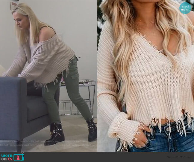 Distressed Sweater by Vici worn by Tamra Judge on The Real Housewives of Orange County