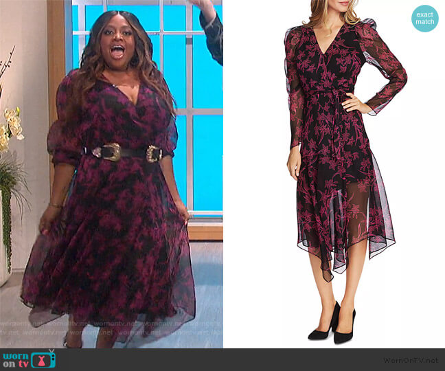 Floral-Print Wrap Dress by Vince Camuto worn by Sherrie Shepherd on The Talk