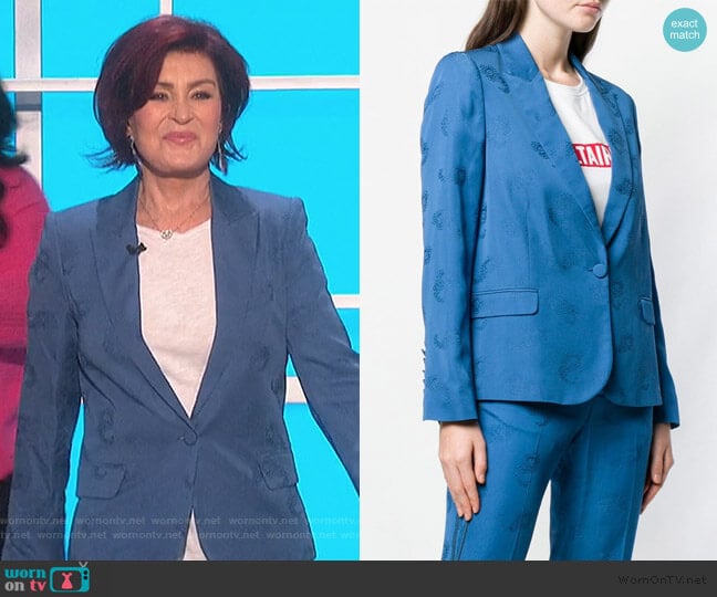 Victor paisley blazer by Zadig & Voltaire worn by Sharon Osbourne on The Talk