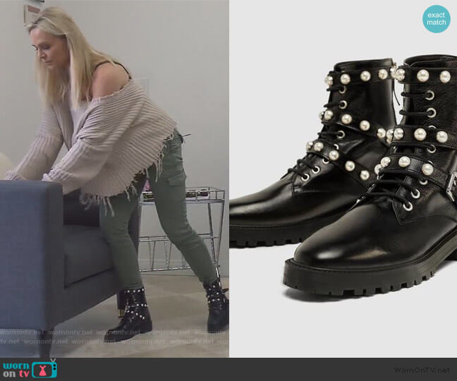 Pearl Embellished Boots by Zara worn by Tamra Judge on The Real Housewives of Orange County