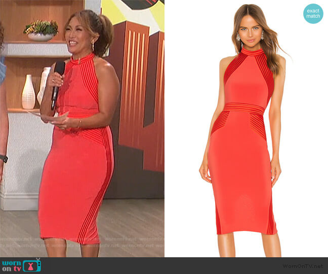 WornOnTV: Carrie’s red ribbed halter neck dress on The Talk | Carrie ...