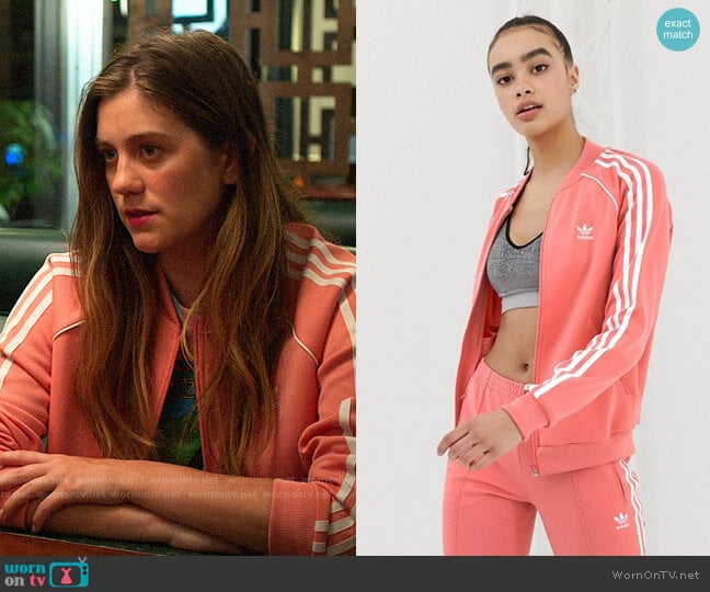 Adidas Originals Track Jacket in Pink worn by McAfee (Laura Dreyfuss) on The Politician