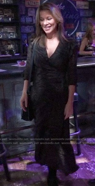 Alexis’s black zebra print wrap dress on General Hospital