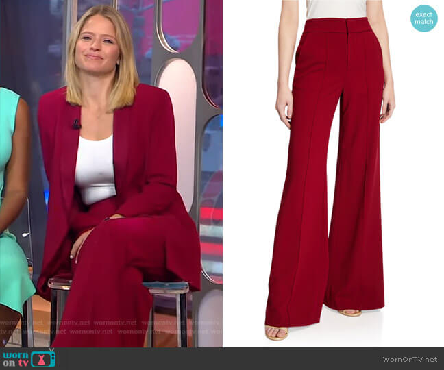 Dylan Pants by Alice + Olivia worn by Sara Haines on Good Morning America