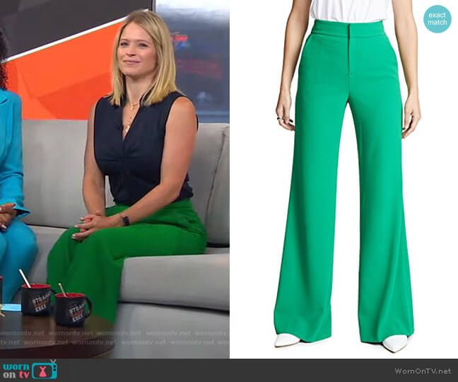 Dylan Pants by Alice + Olivia worn by Sara Haines on Good Morning America