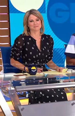 Amy’s black floral dress on Good Morning America