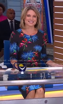 Amy’s black floral dress on Good Morning America