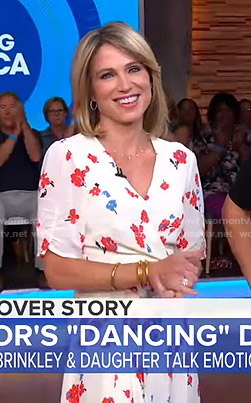 Amy’s white floral wrap dress on Good Morning America