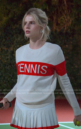 Astrid's red TENNIS sweater on The Politician