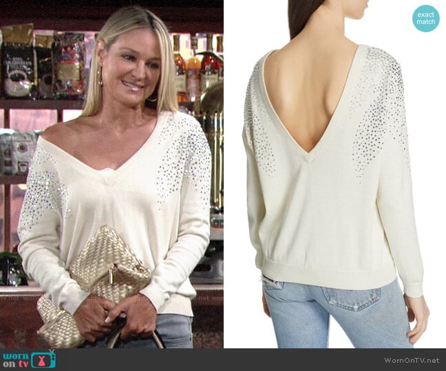 ba&sh Fore Sweater worn by Sharon Newman (Sharon Case) on The Young and the Restless