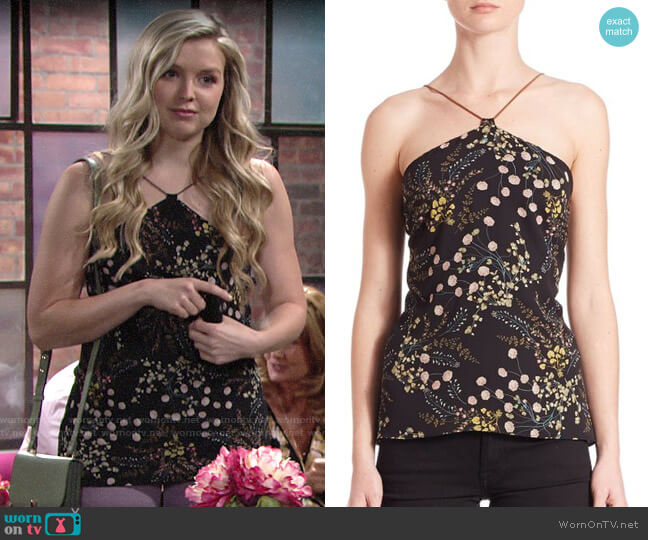 Bailey 44 Botanical Chain Halter Top worn by Zoe Hardisty (Anna Grace Barlow) on The Young & the Restless