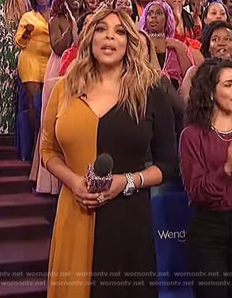 Wendy’s two tone dress on The Wendy Williams Show