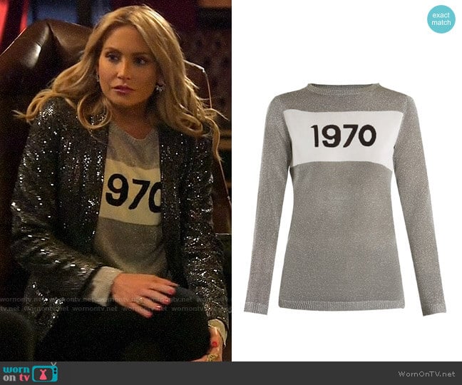 Bella Freud 1970 Intarsia-knit Sweater worn by Stephanie Pratt (Stephanie Pratt) on The Hills New Beginnings