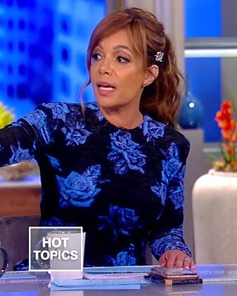 Sunny's black and blue floral dress on The View