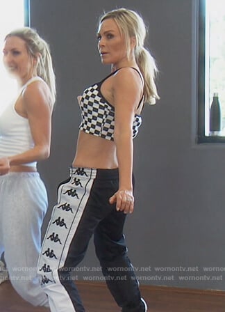 Tamra's black Kappa pants on The Real Housewives of Orange County