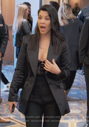 Kourtney's lace corset and blazer on Keeping Up with the Kardashians