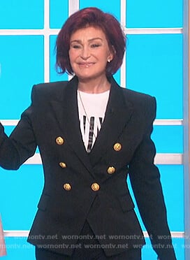 Sharon’s black double breasted blazer on The Talk