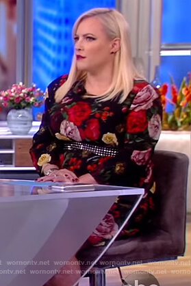 Meghan’s black floral print dress on The View