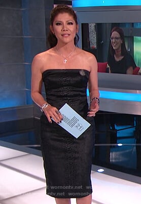 Julie's black snakeskin strapless dress on Big Brother