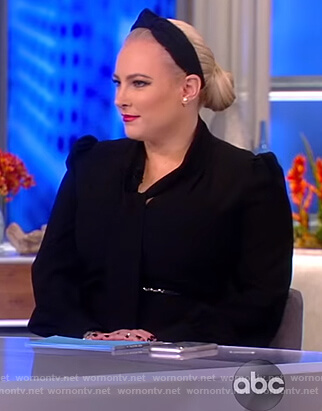Meghan’s black tie neck dress on The View
