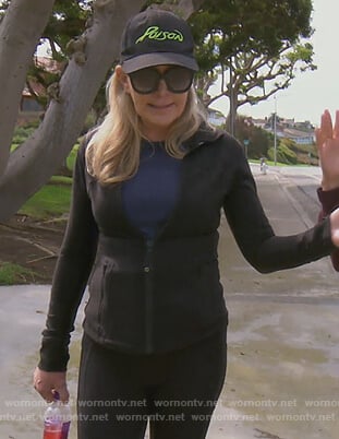 Shannon's black zip down jacket on The Real Housewives of Orange County