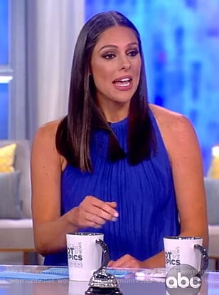 Abby’s blue smocked waist dress on The View