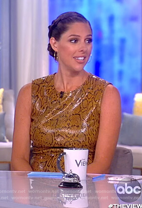 Abby's brown snakeskin dress on The View