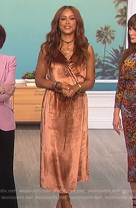 Eve’s velvet wrap dress on The Talk