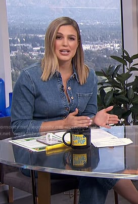 Carissa’s denim jumpsuit on E! News Daily Pop