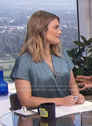 Carissa’s satin wrap top on E! News