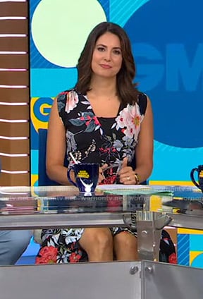 Cecilia’s black floral wrap dress on Good Morning America