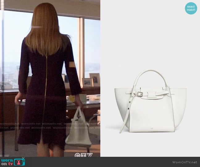 Celine Small Big Bag with Long Strap in Supple Grained Calfskin worn by Donna Paulsen (Sarah Rafferty) on Suits