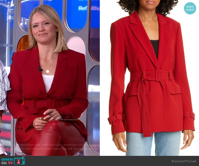 WornOnTV: Sara’s red belted blazer on GMA Strahan Sara and Keke | Sara ...