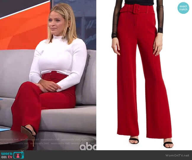 WornOnTV: Sara’s white top and red belted pants on GMA Strahan Sara And ...