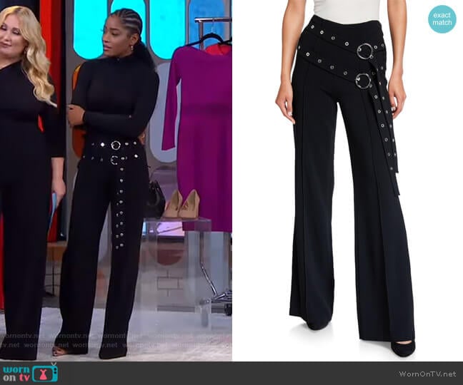 WornOnTV: Keke’s black double belted pants on GMA Strahan Sara And Keke ...