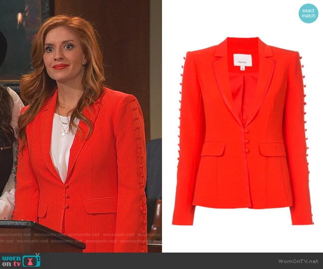 WornOnTV: Chelsea’s red button embellished blazer on Ravens Home ...