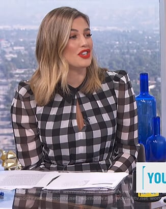 Carissa’s check collared blouse on E! News Daily Pop