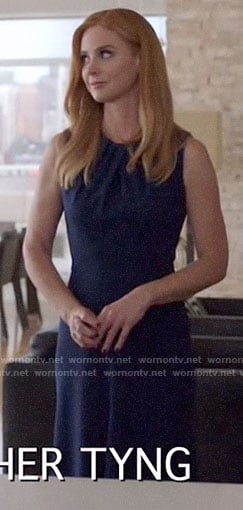 Donna’s navy blue sleeveless dress on Suits
