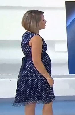 Dylan’s navy polka dot maternity dress on Today