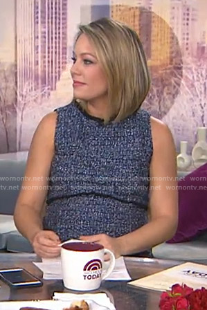 Dylan's blue tweed maternity dress on Today
