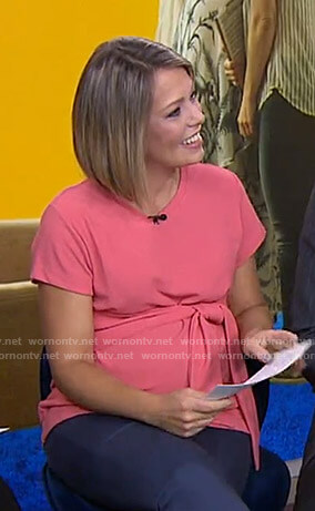 Dylan’s pink tie waist maternity top on Today