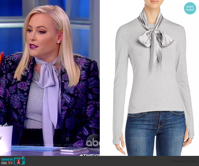 Elisandra Knit Tie-Neck Top by Elie Tahari worn by Meghan McCain on The View