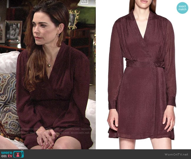 Equipment Allaire Dress worn by Victoria Newman (Amelia Heinle) on The Young and the Restless