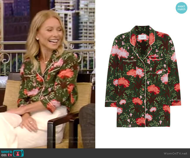 Ray Top by Erdem worn by Kelly Ripa on Live with Kelly and Mark