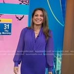 Ginger’s purple wrap blouse and pencil skirt on Good Morning America