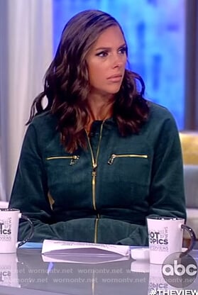 Abby’s green corduroy jumpsuit on The View